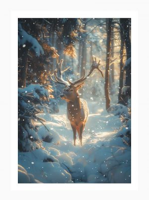 Stag in Snow