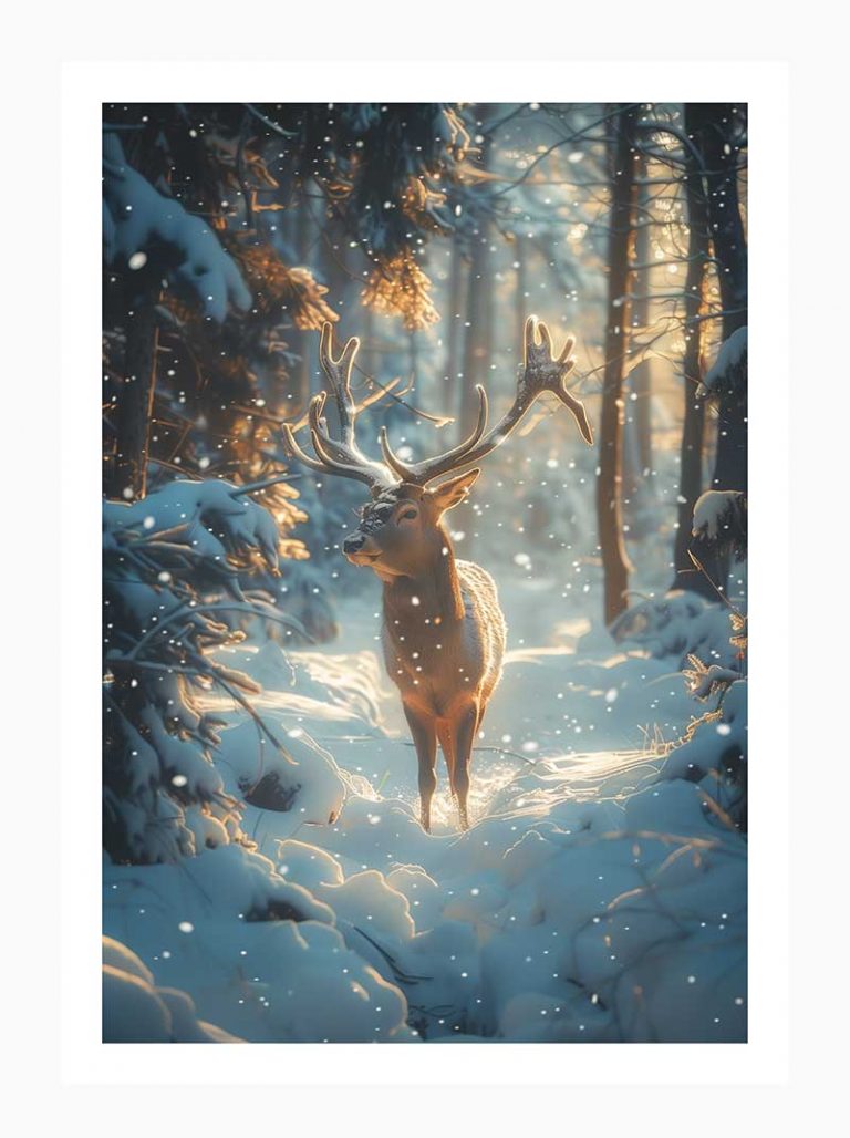 Stag in Snow
